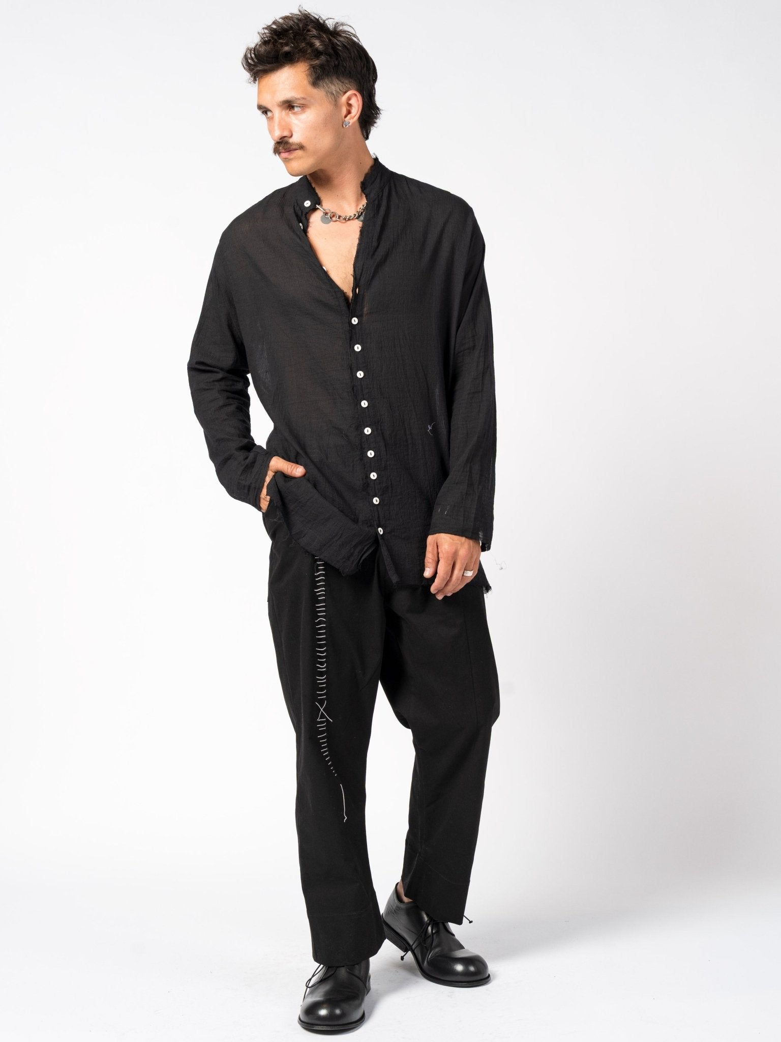 Trousers with Hand - Stitched Detailing - by 139DEC