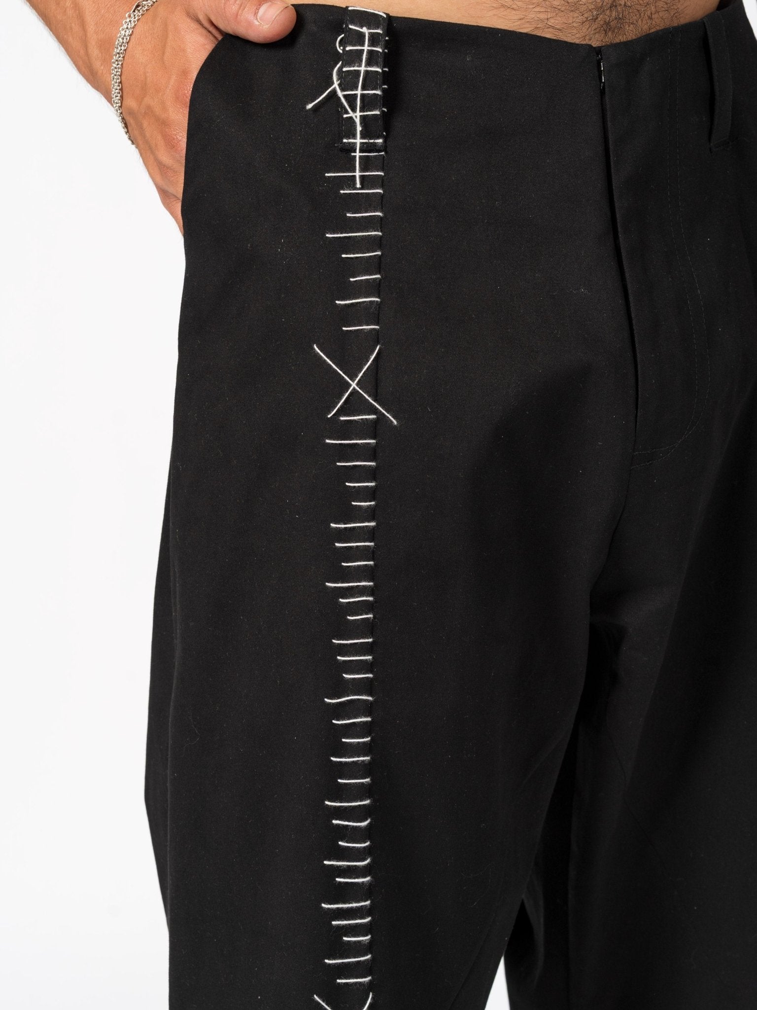 Trousers with Hand - Stitched Detailing - by 139DEC