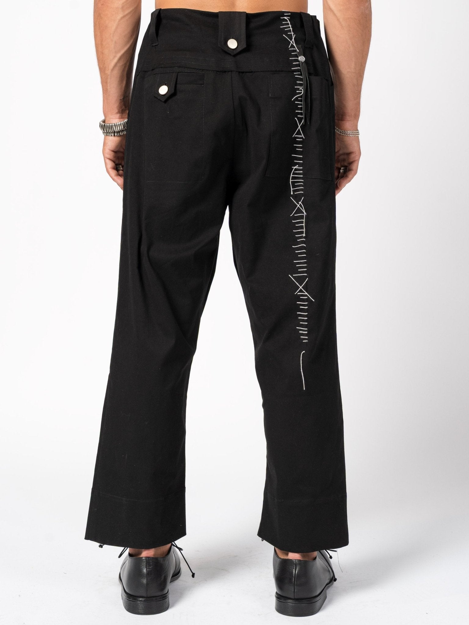 Trousers with Hand - Stitched Detailing - by 139DEC