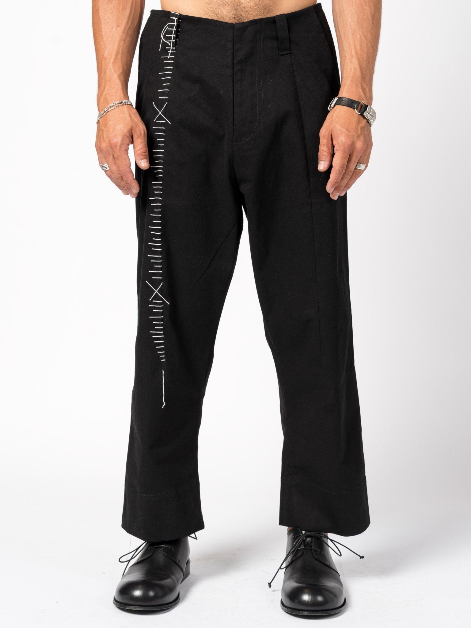 Trousers with Hand - Stitched Detailing - by 139DEC