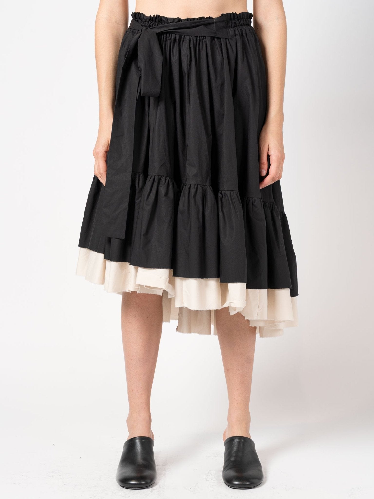Two - Tone Cotton A - Line Skirt - by 139DEC