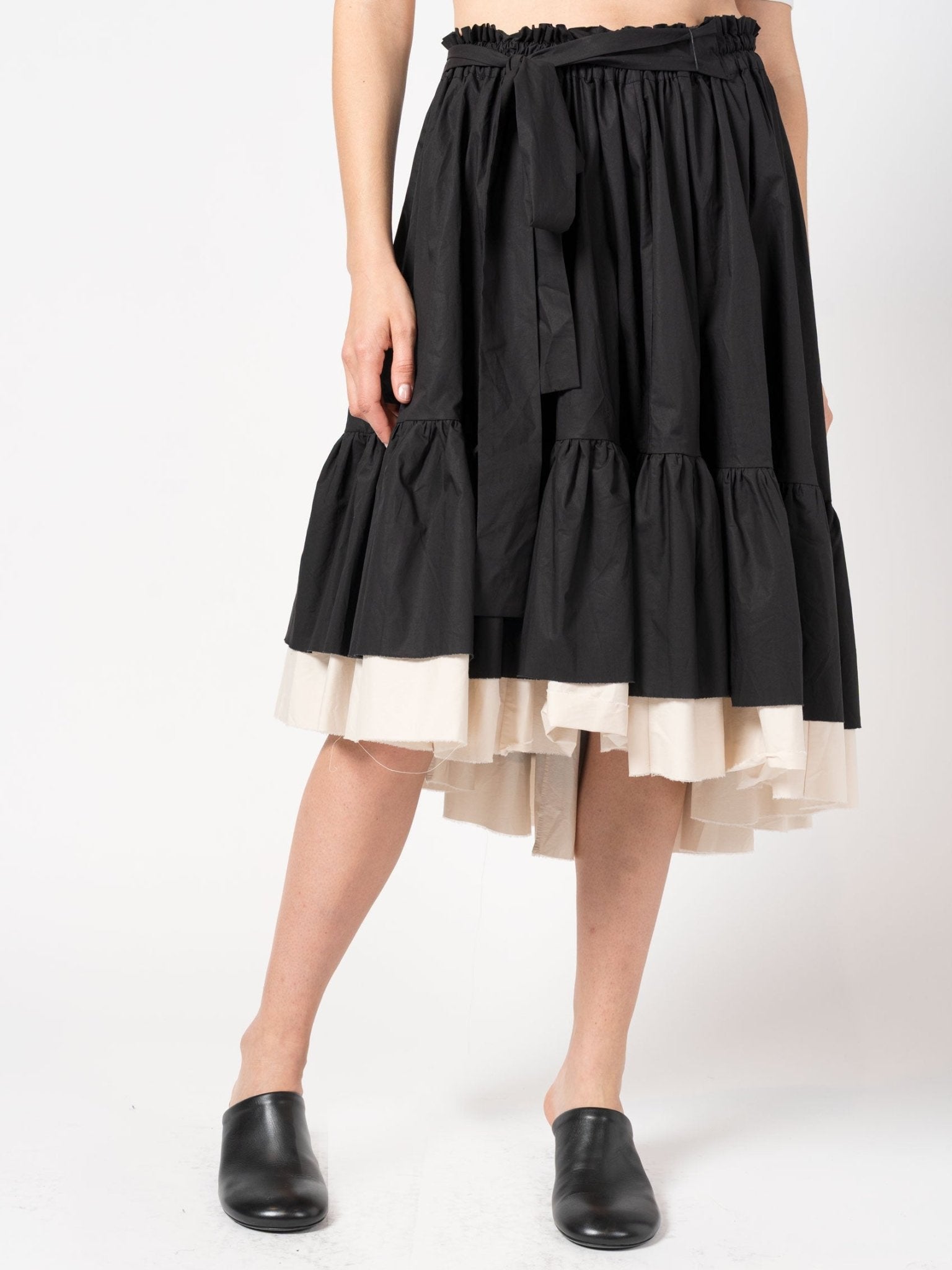 Two - Tone Cotton A - Line Skirt - by 139DEC