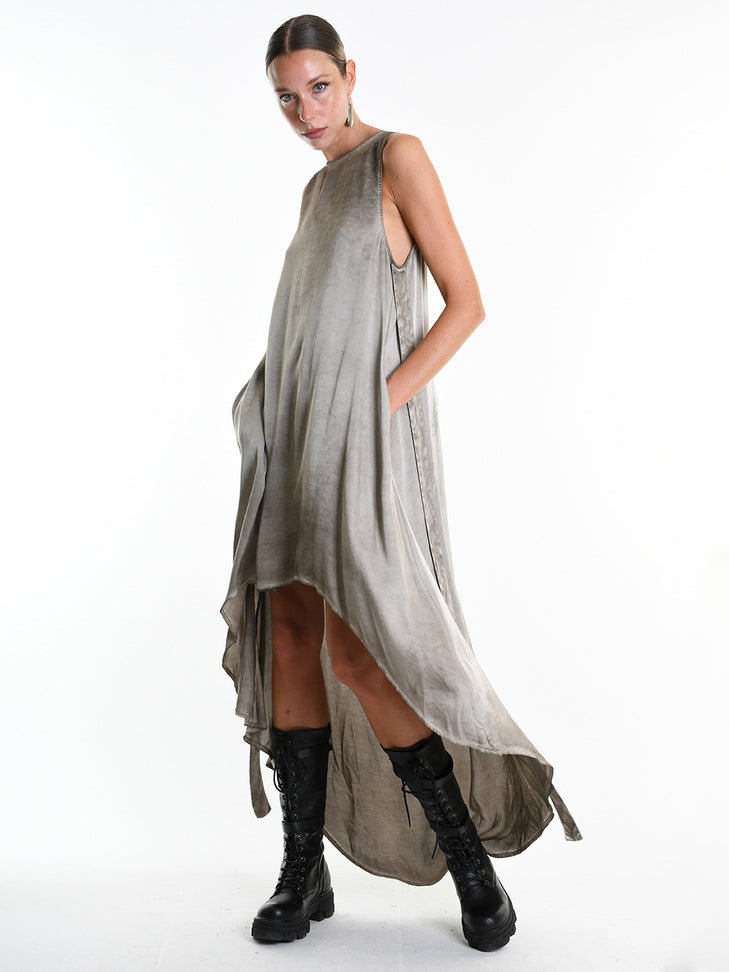 Viscose Satin Asymmetrical Dress
