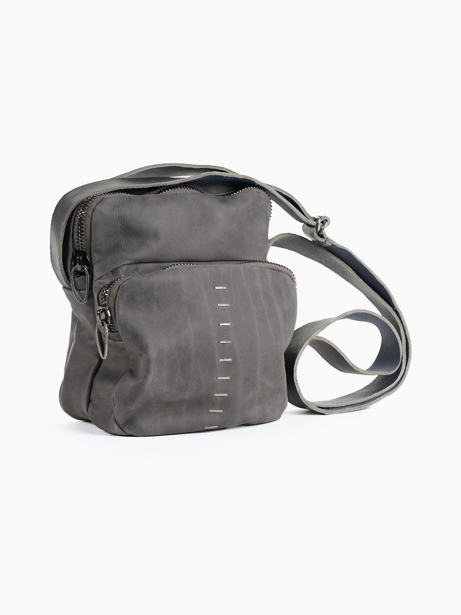 Waxed Nubuck Leather Crossbody Bag - by DANIELE BASTA