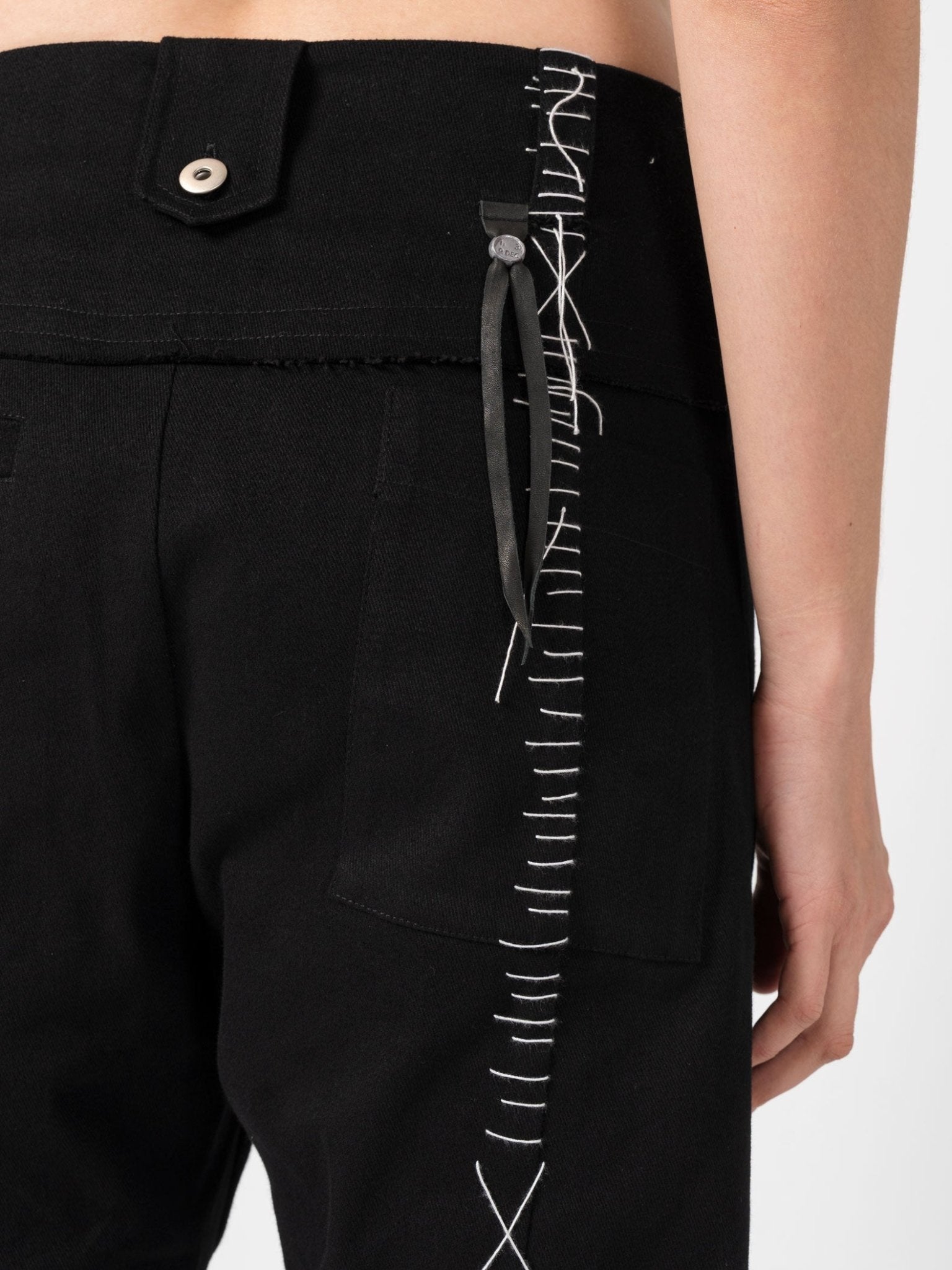 Wide Cotton Pants with Hand Stitching - by 139DEC