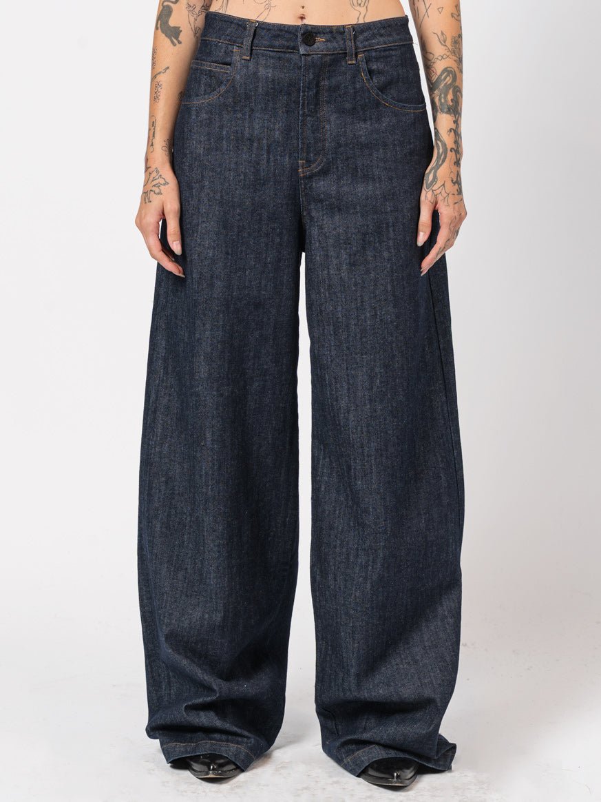 Wide - Leg Denim Pants - by NOSTRA SANTISSIMA