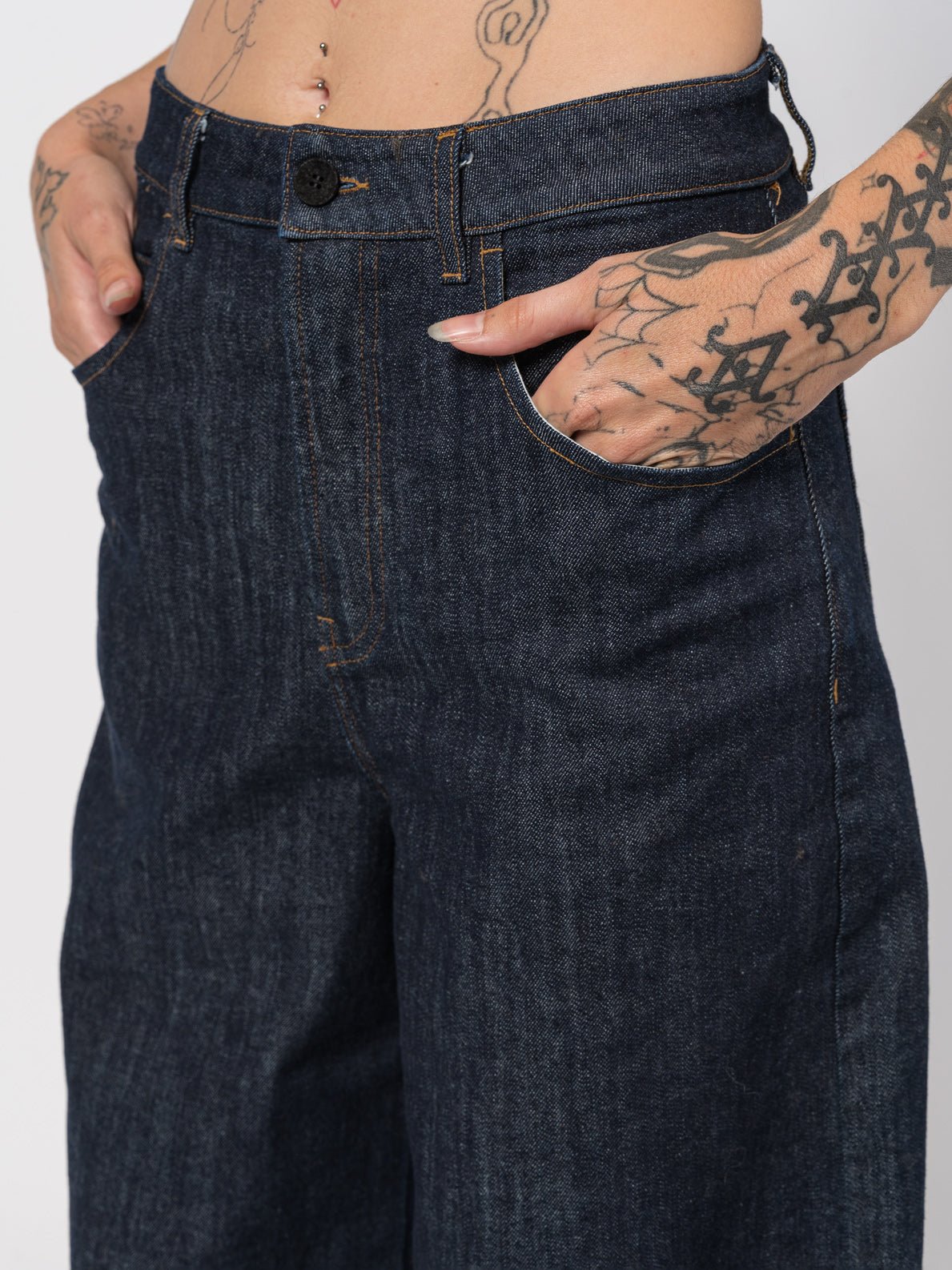 Wide - Leg Denim Pants - by NOSTRA SANTISSIMA