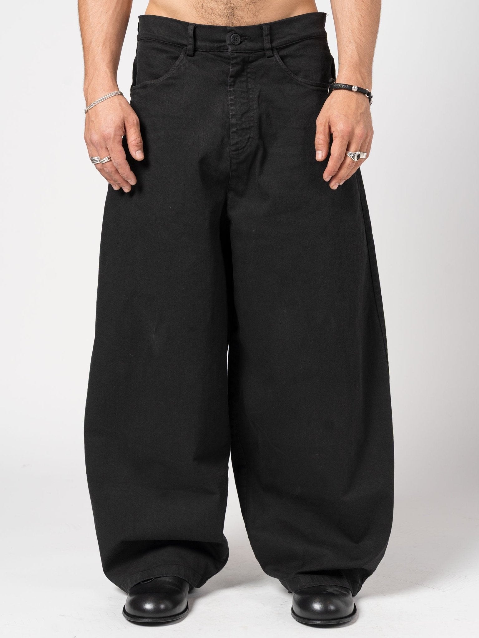 Wide - Leg Denim Trousers - by NOSTRA SANTISSIMA