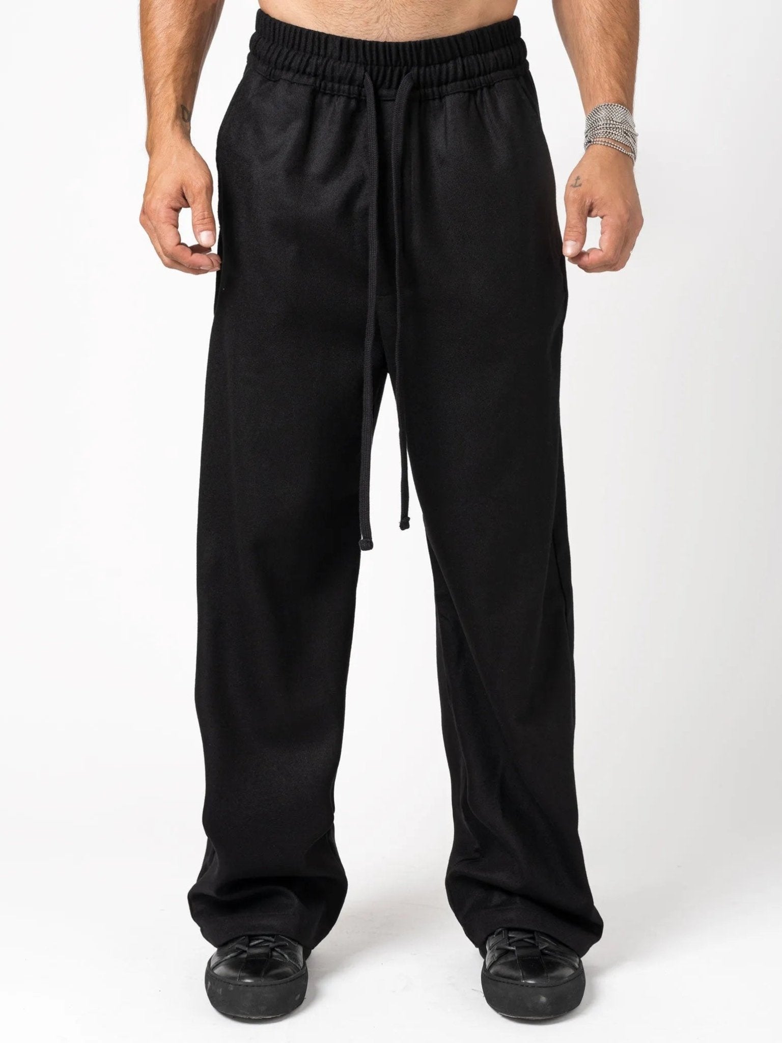 Wide leg wool trousers - by THOM KROM