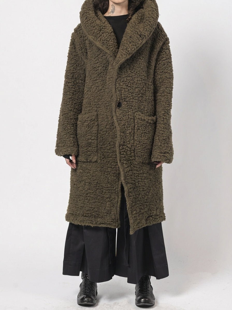 Wool - Blend Hooded Coat - by NOSTRA SANTISSIMA