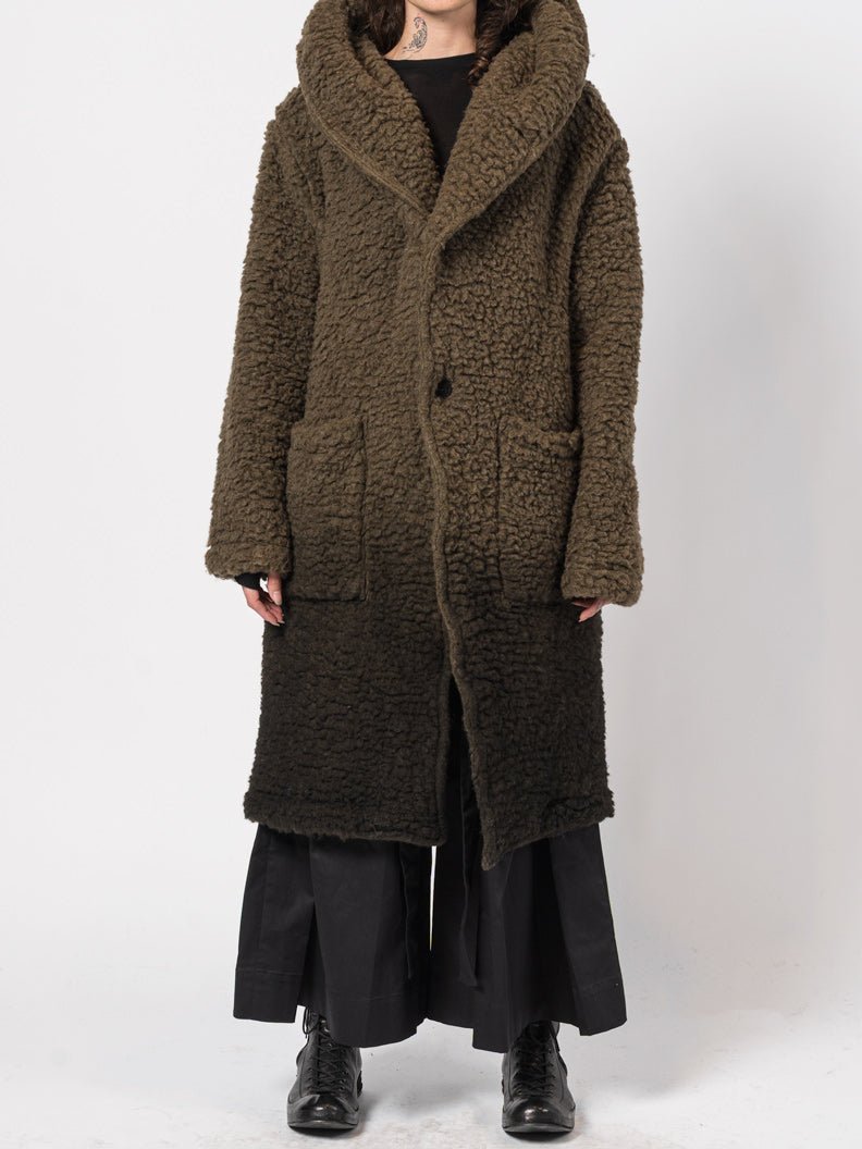 Wool - Blend Hooded Coat - by NOSTRA SANTISSIMA