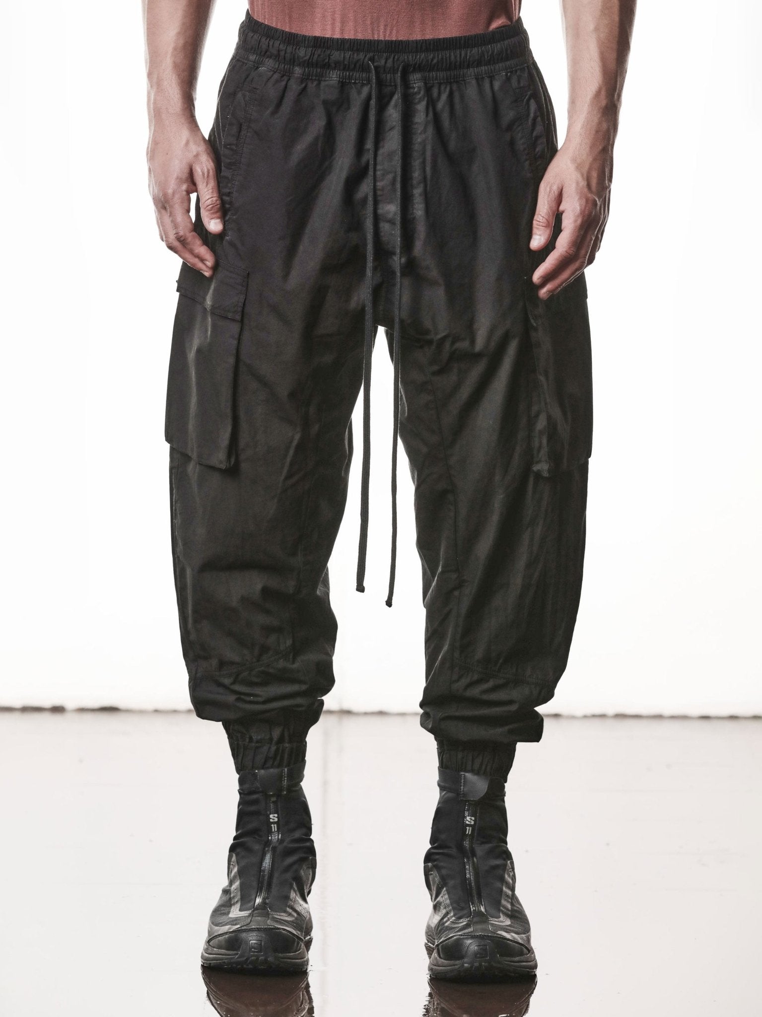 Woven Cotton Cargo Trousers - by THOM KROM