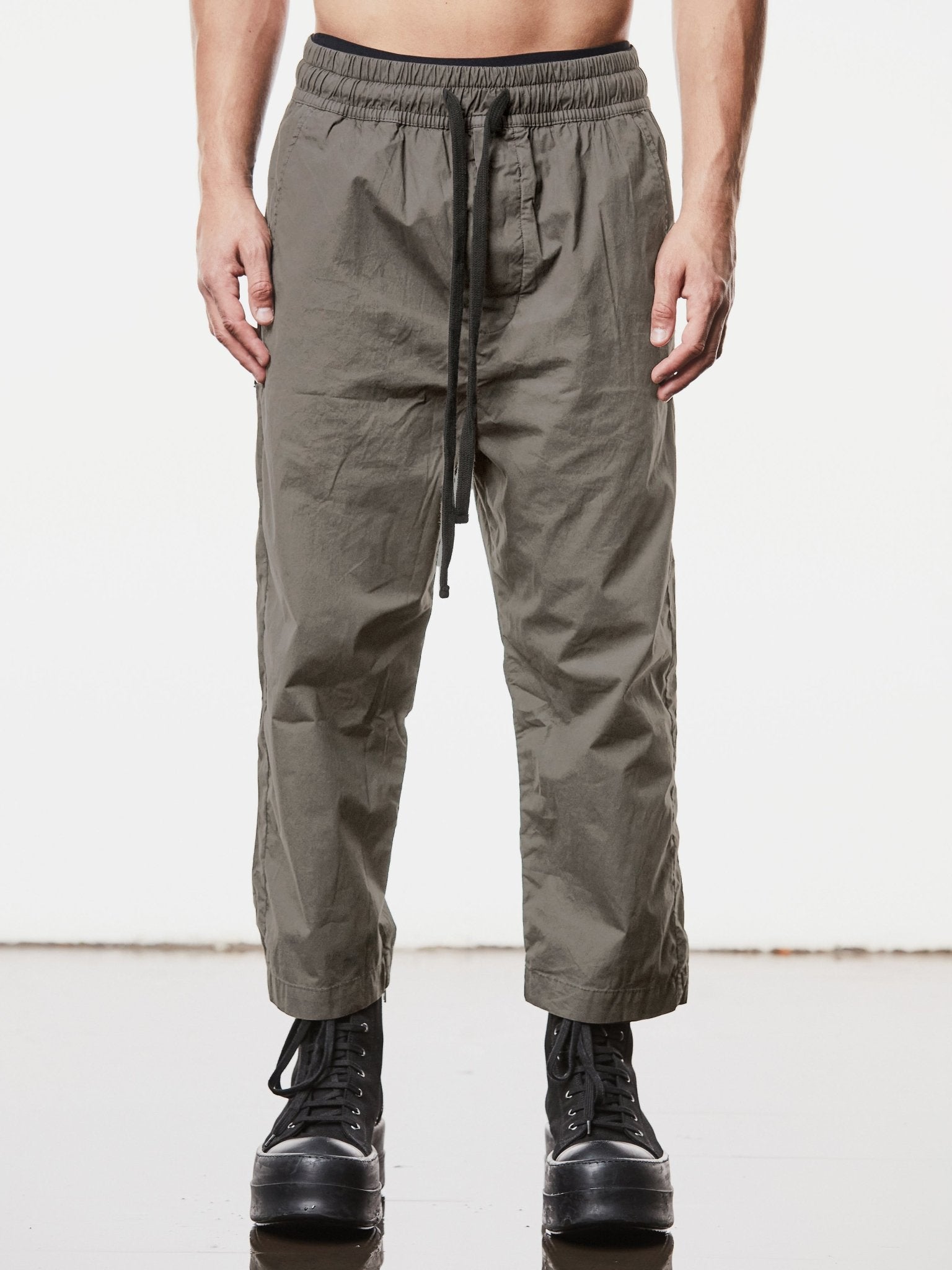 Woven Cropped Leg Trousers - by THOM KROM