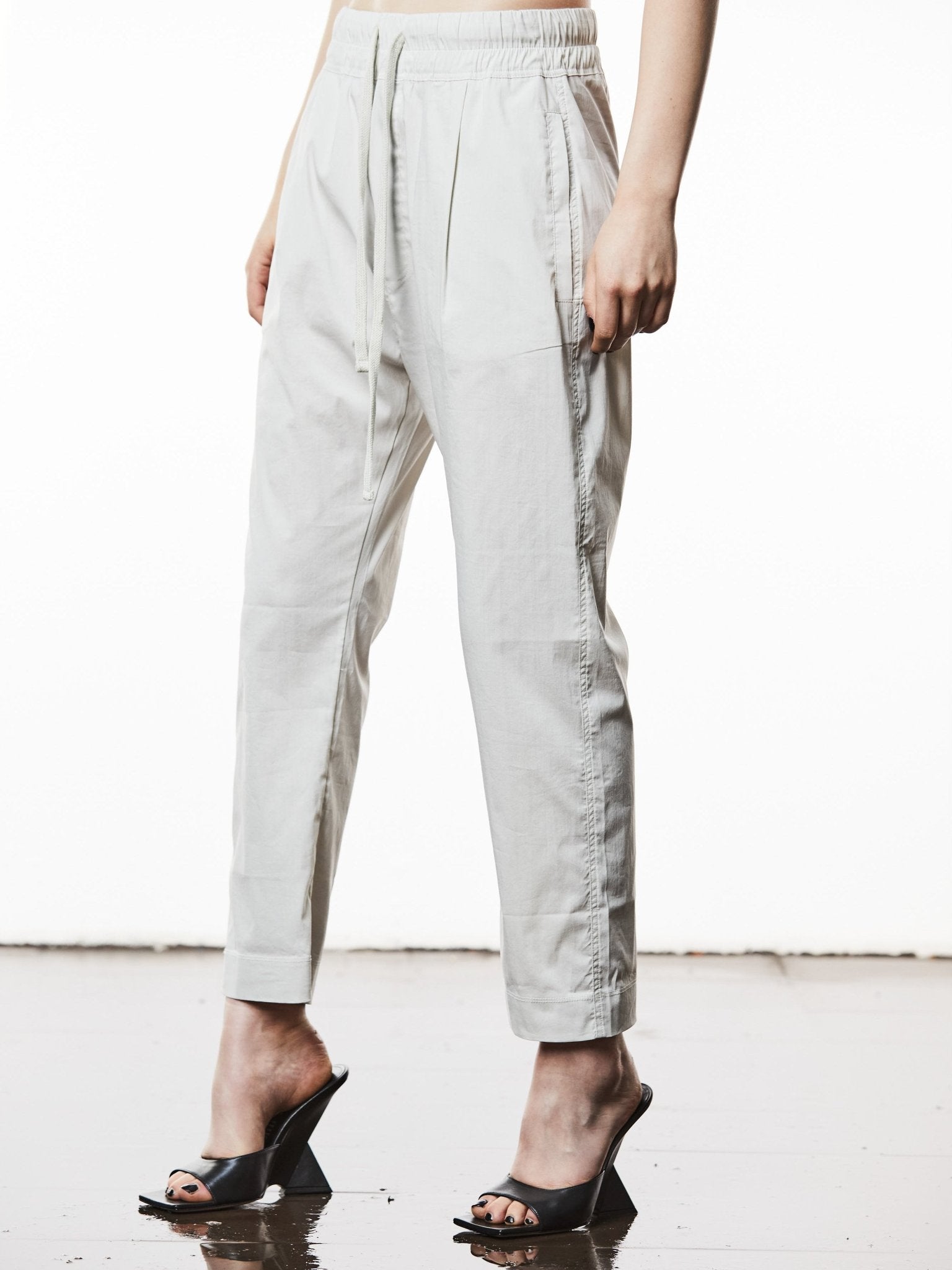Woven Dropped Crotch Trousers - by THOM KROM