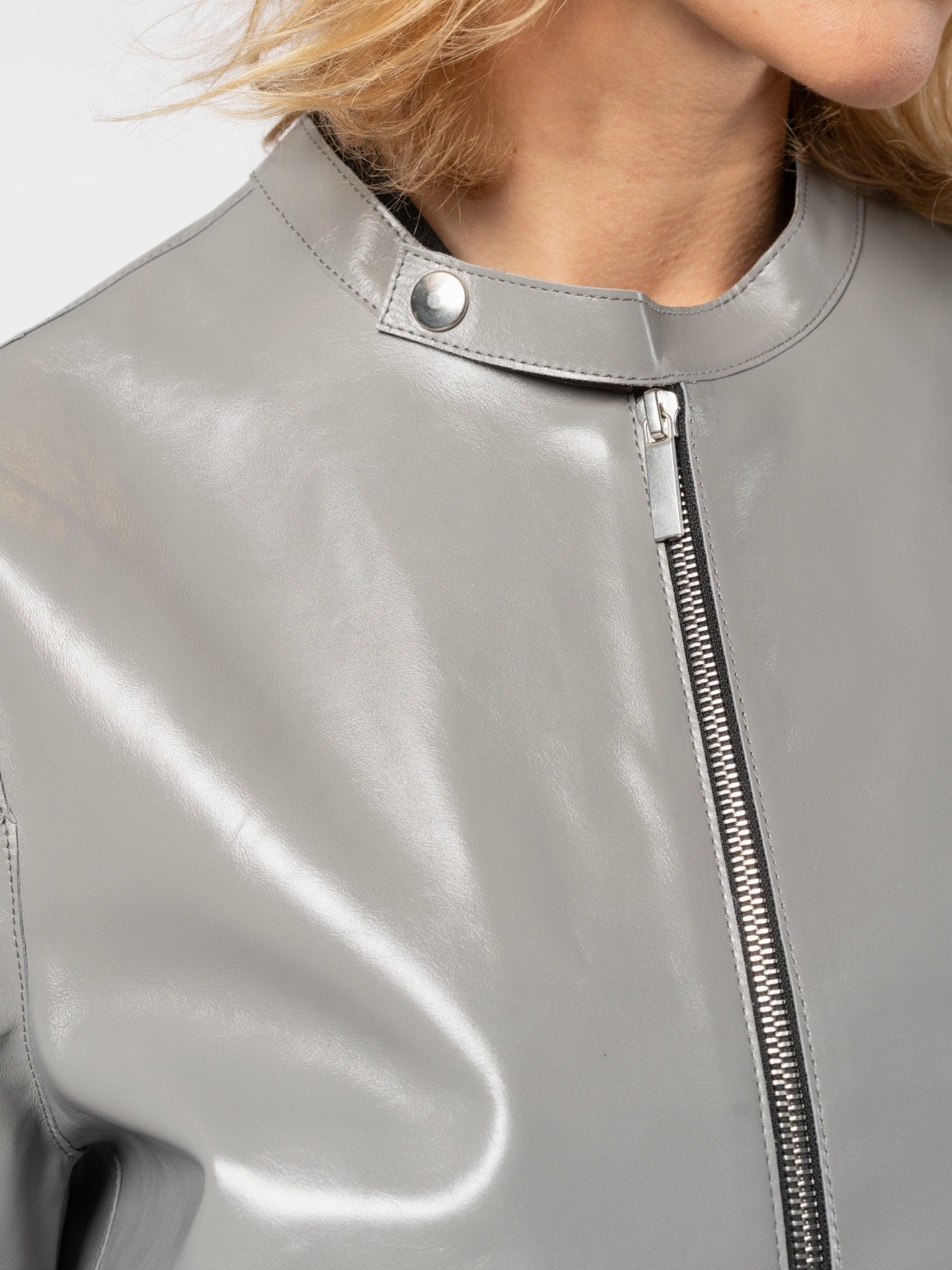 Zip Leather Jacket - by SAPIO