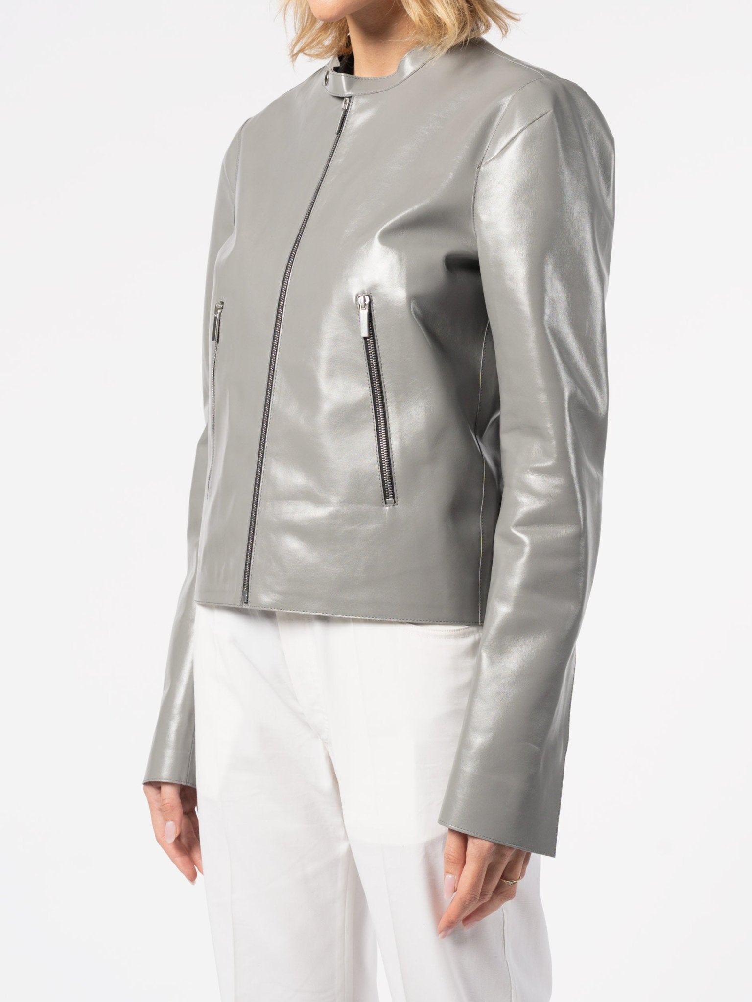Zip Leather Jacket - by SAPIO